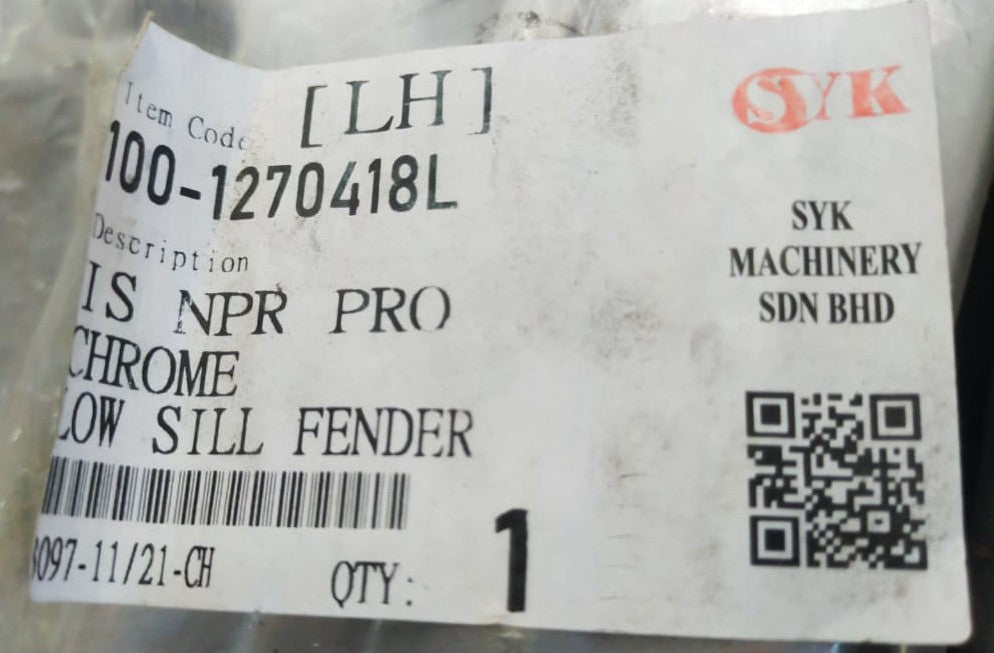 ISUZU NPR PRO SILL FENDER CHROME (100-1270418L)