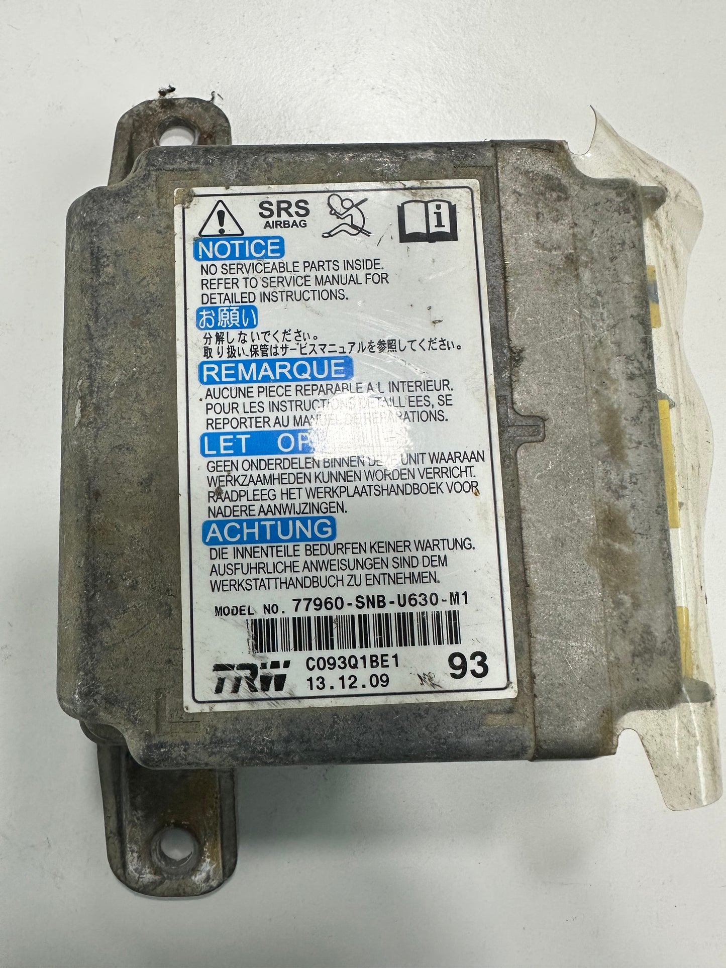 HONDA AIRBAG ECU (93) (77960-SNB-U630-M1)