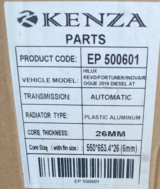 TOYOTA HILUX REVO/FORTUNER/INOVA 2016 DIESEL AT PA26 RADIATOR - EP500601 (R-TH02N)
