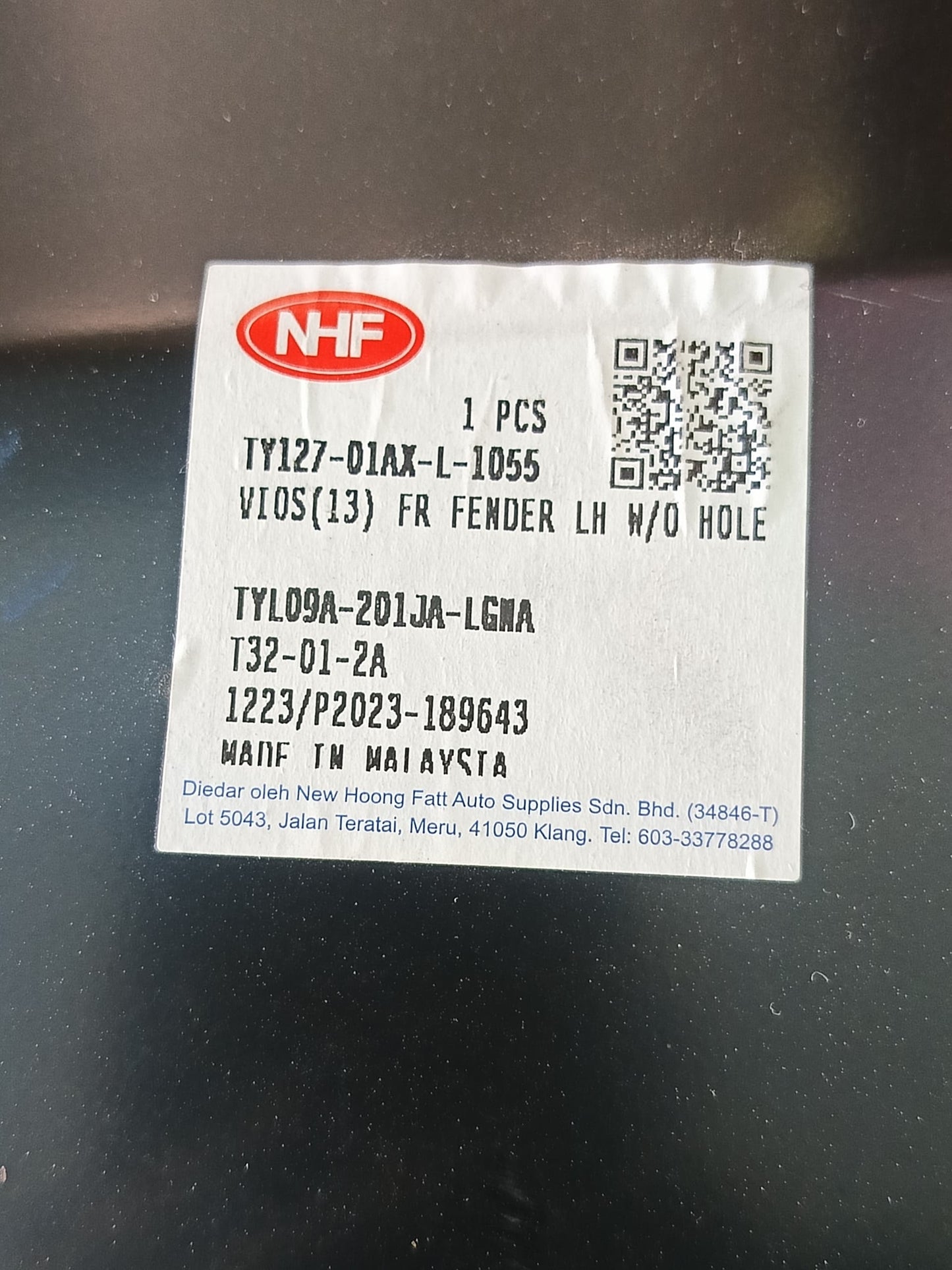 TOYOTA VIOS (NCP150) 2013 FRONT FENDER WITHOUT HOLE LH ( TYL09A-201JA-LGNA )