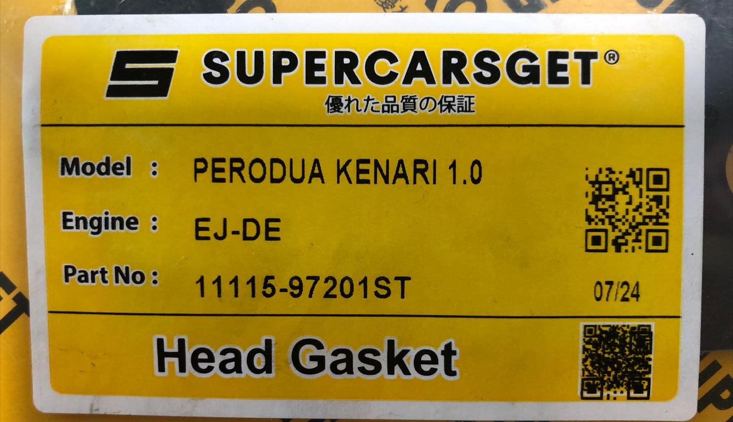 PERODUA KENARI/KELISA 1.0 12V EJ-DE HEAD GASKET (STEEL) (11115-97201ST)