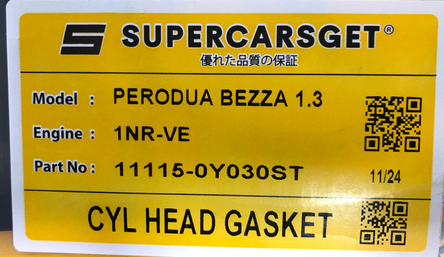 PERODUA BEZZA 1.3 DOHC 16V 1NR-VE HEAD GASKET (STEEL) (11115-0Y030ST)