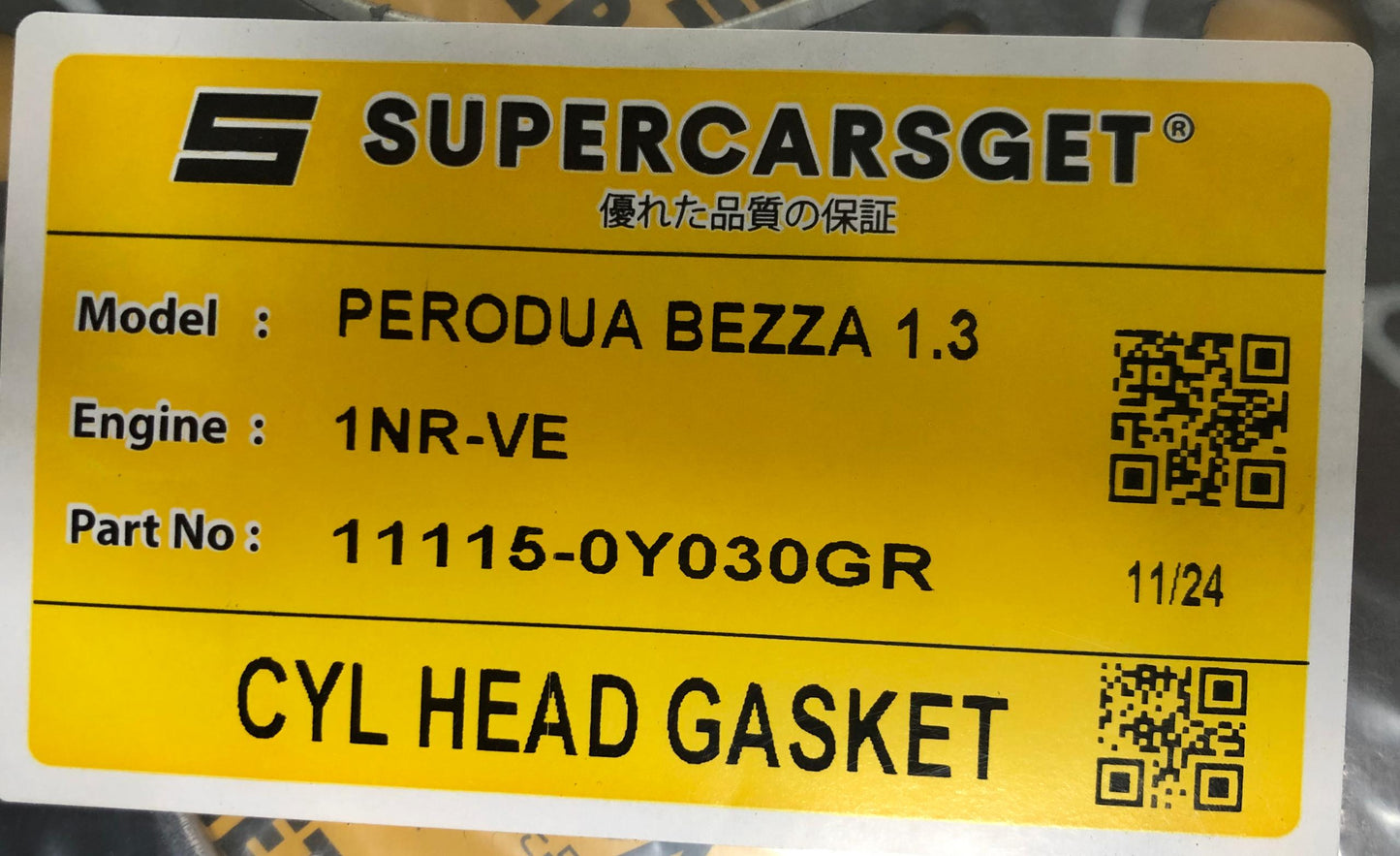 PERODUA BEZZA 1.3 DOHC 16V 1NR-VE HEAD GASKET (CARBON) (11115-0Y030GR)