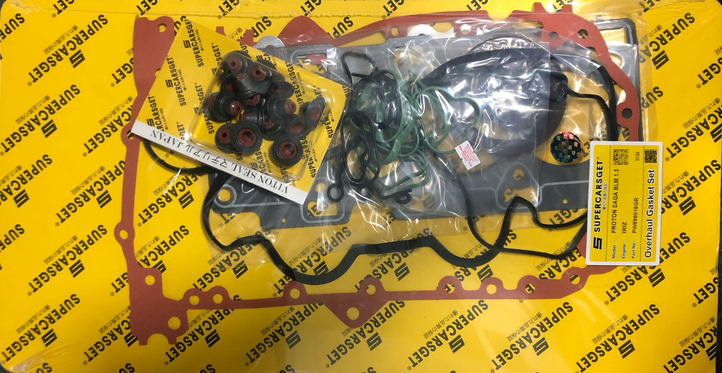 PROTON SAGA BLM/IRIZ 1.3 FULL SET OVERHAUL GASKET (CARBON) (PW898016GR)