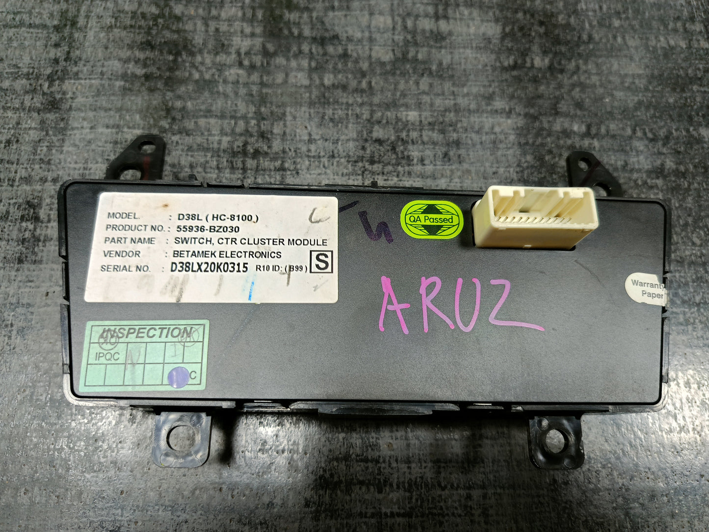 PERODUA ARUZ AIRCOND SWITCH CONTROL PANEL (55936-BZ030)