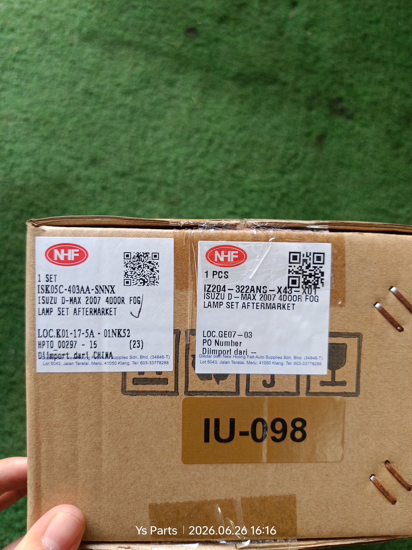 ISUZU DMAX 2007 4DOOR FOG LAMP SET NEW (ISK05C-403AA-SNNX)