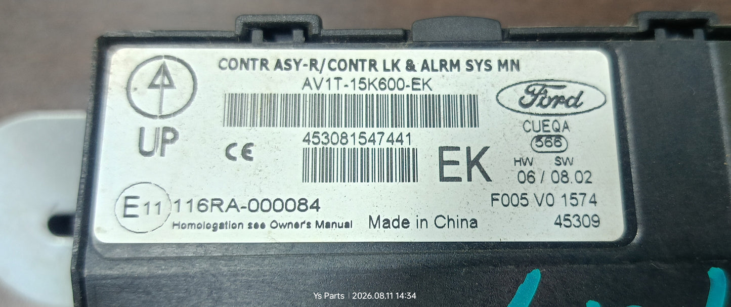 FORD ECO SPORT BCM ECU (AV1T-15K600-EK)