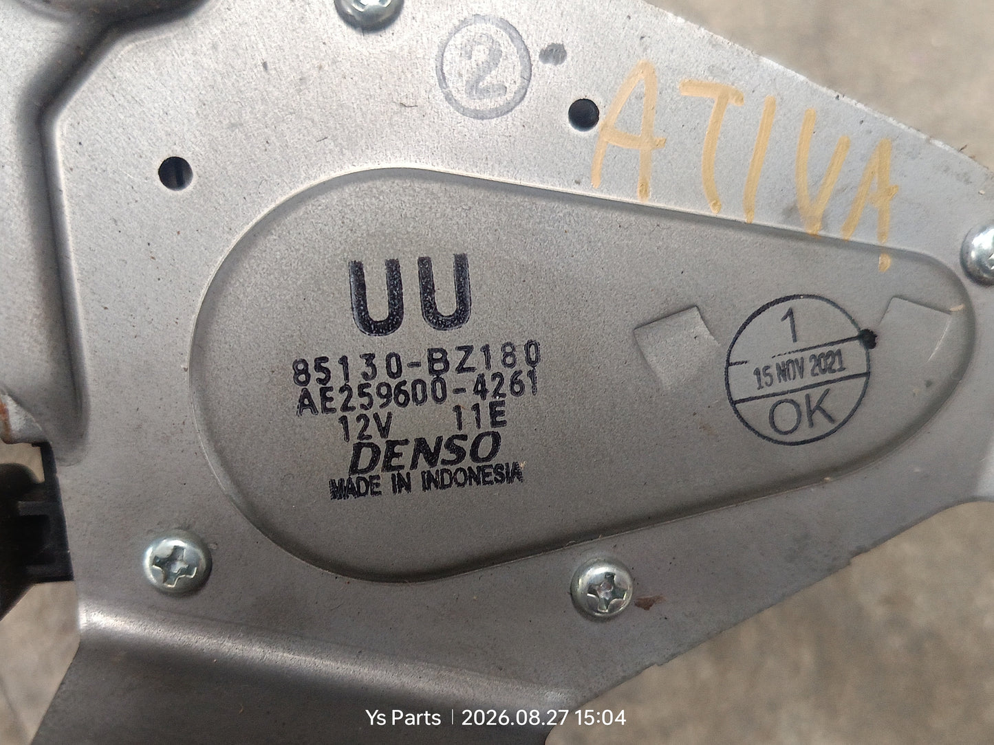 PERODUA ATIVA REAR WIPER MOTOR (85130-BZ180)