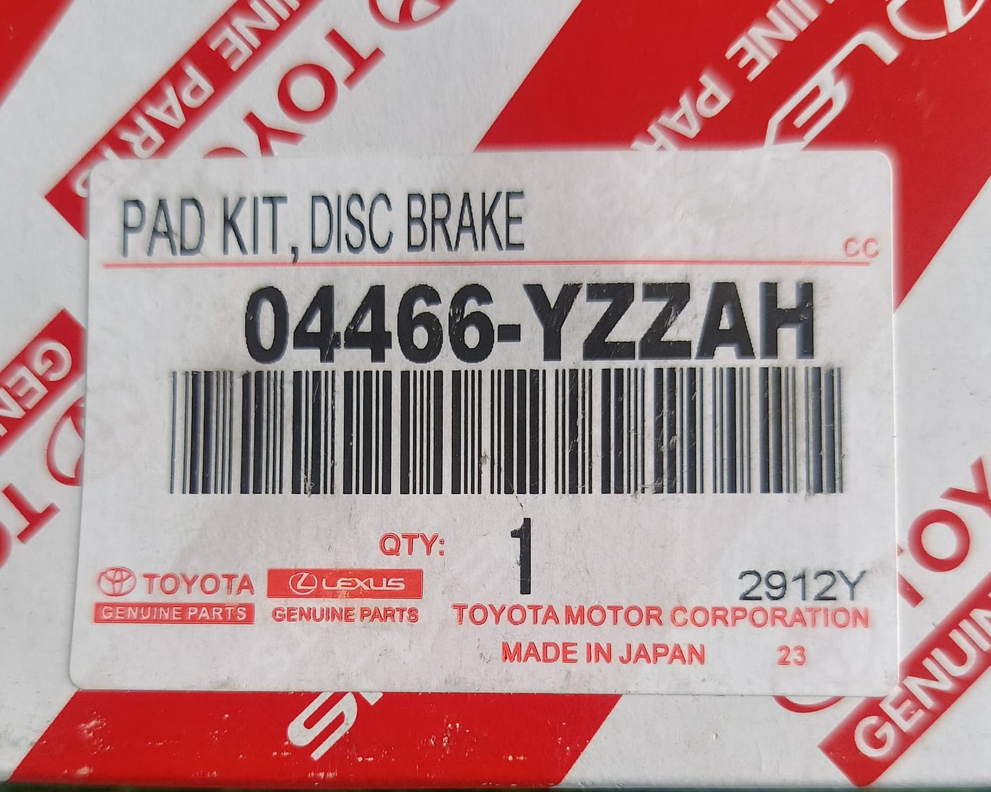 TOYOTA ESTIMA ACR50/GSR50, VELLFIRE ANH20/AGH30 REAR DISC BRAKE PAD (OEM) (04466-YZZAH)