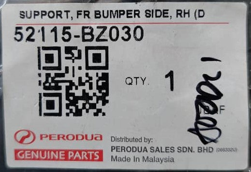 PERODUA VIVA SUPPORT FRONT BUMPER BRACKET RH (52115-BZ030)