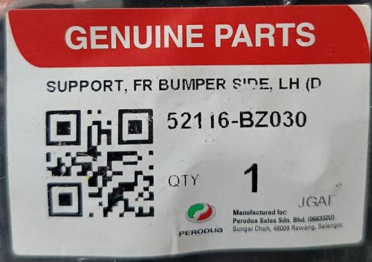 PERODUA VIVA SUPPORT FRONT BUMPER BRACKET LH (52116-BZ030)