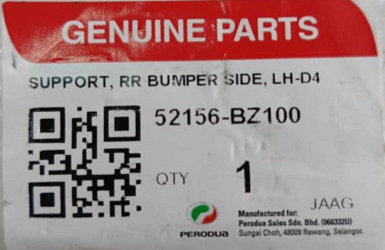 PERODUA ALZA SUPPORT REAR BRACKET LH (52156-BZ100)