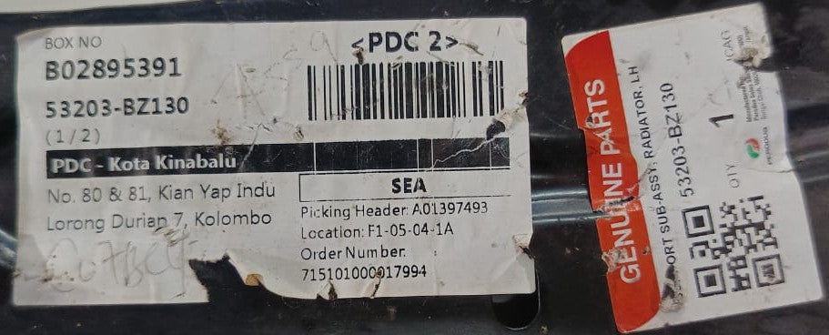 PERODUA ALZA SUPPORT SUB-ASSY RADIATOR PANEL LH (53203-BZ130)