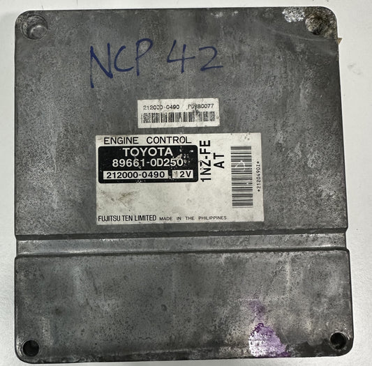 TOYOTA VIOS NCP42 ENGINE CONTROL ECU (89661-0D250)