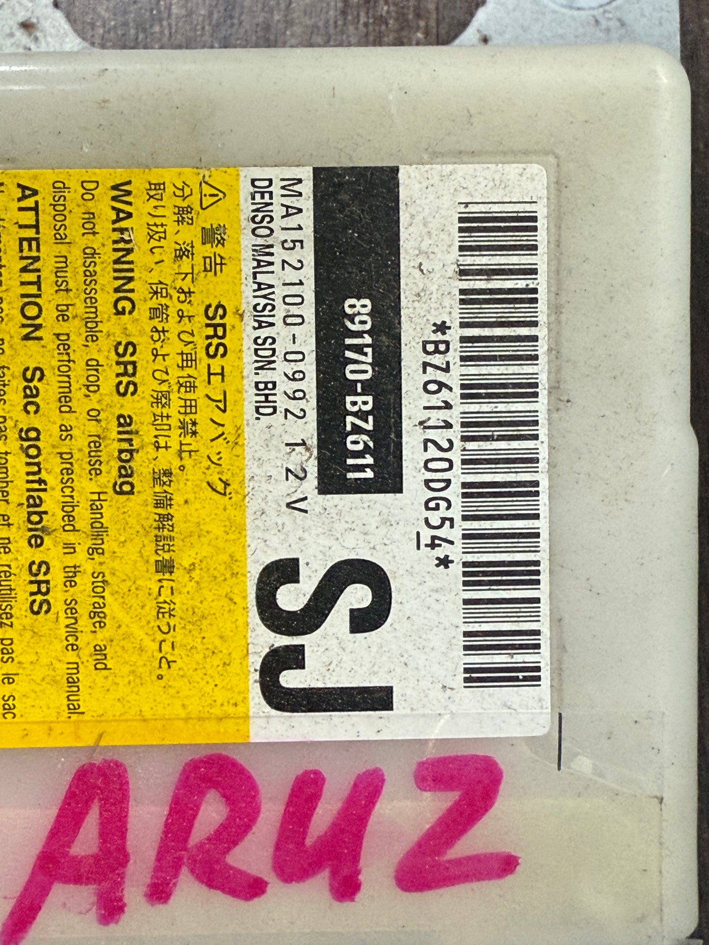 PERODUA ARUZ STEERING SRS AIR BAG CONTROL UNIT ECU MODULE BOX 89170-BZ611