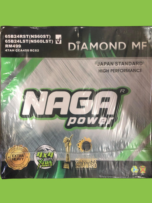 NAGA DIAMOND BATTERY 65B24LST (NS60LST) MF (NEW) (MNS40LST)