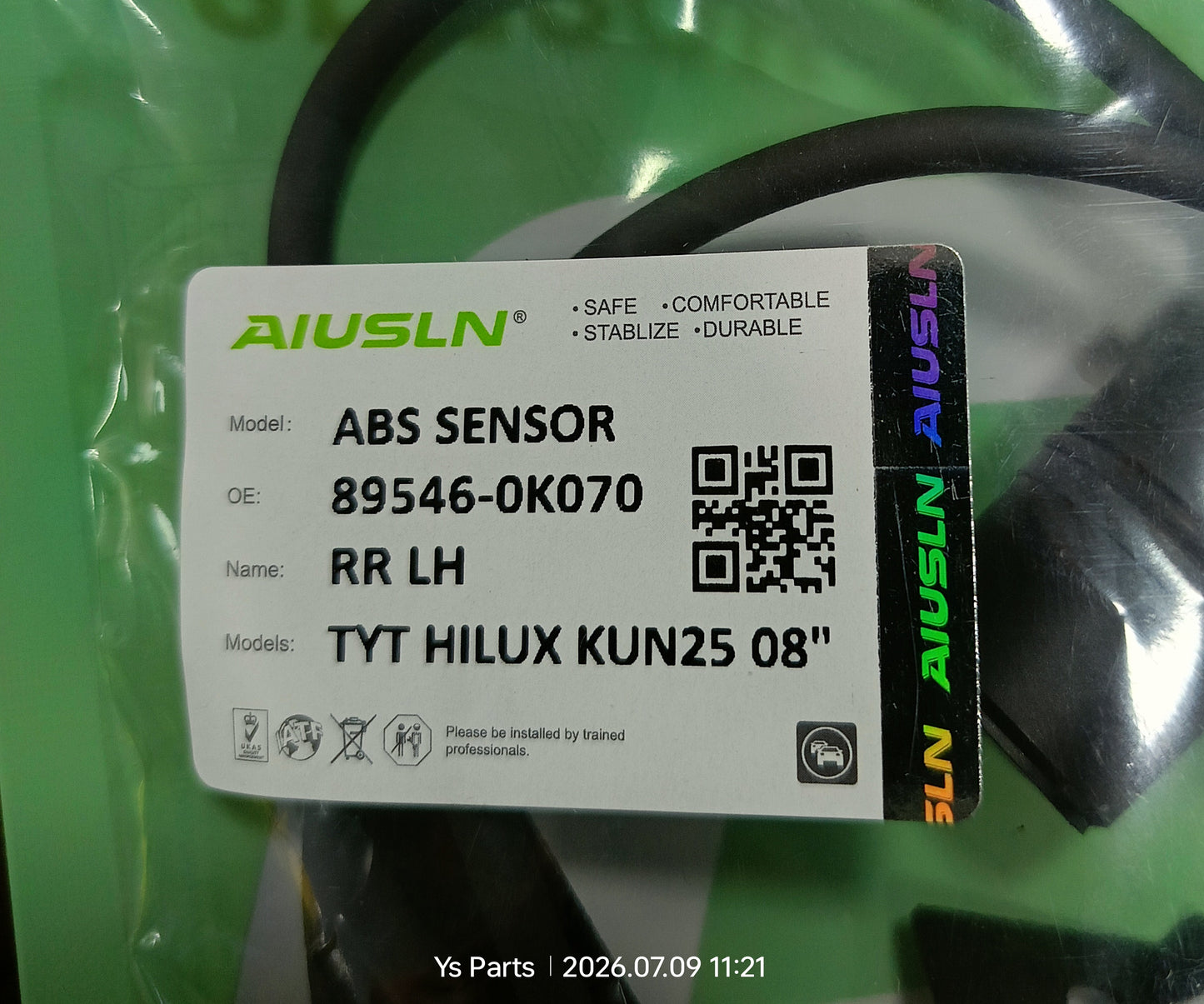TOYOTA HILUX VIGO KUN25 2008 ABS SENSOR RLH NEW (89546-0K070)