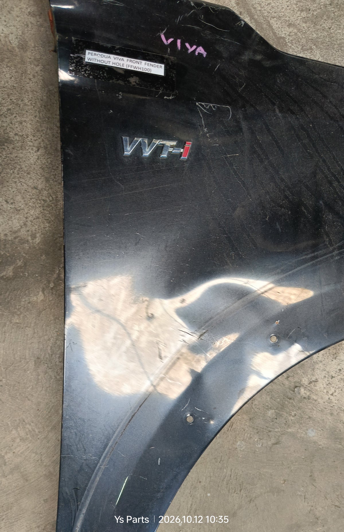 PERODUA VIVA FRONT FENDER WITHOUT HOLE RH BLACK (FFWH100)