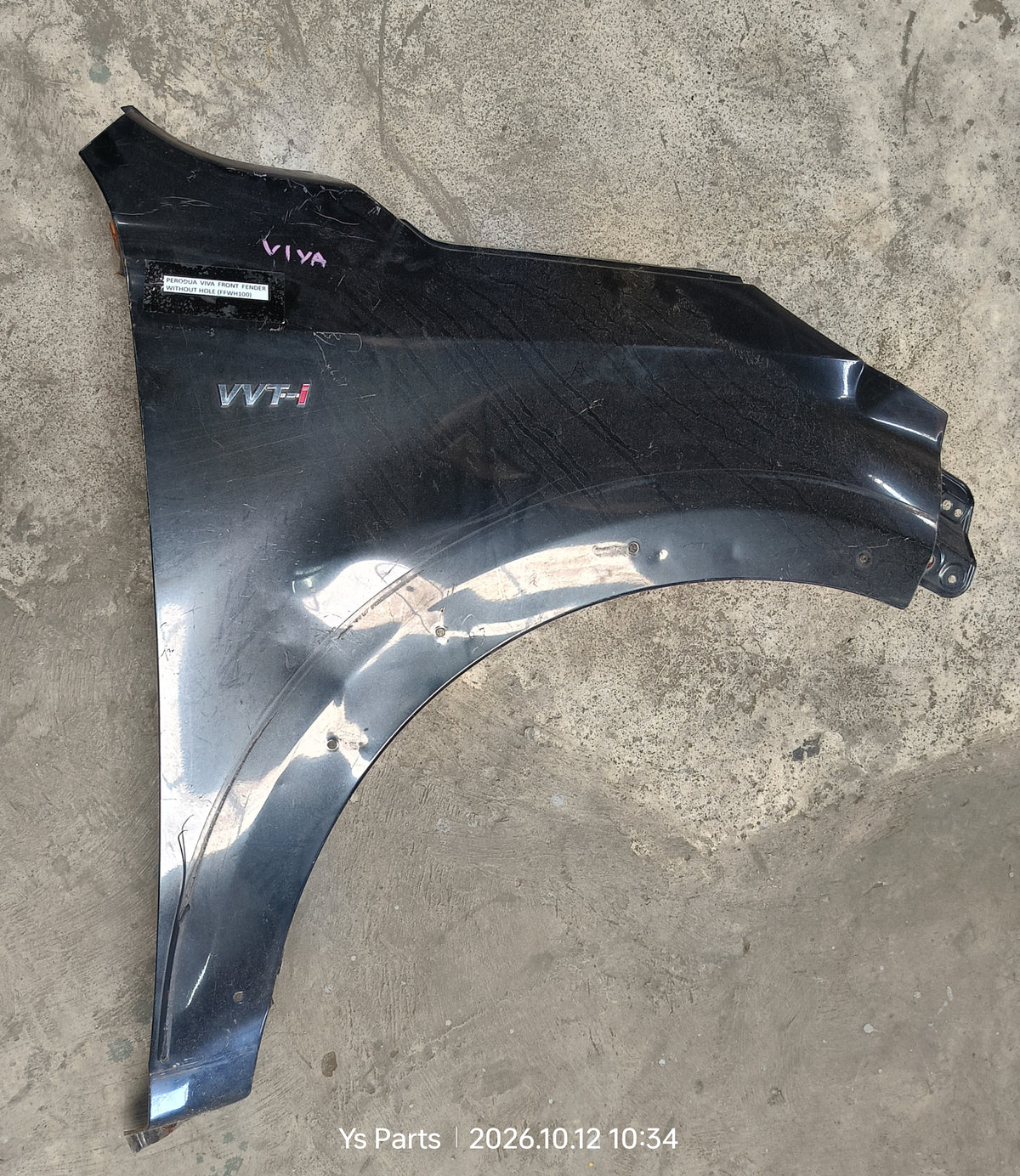 PERODUA VIVA FRONT FENDER WITHOUT HOLE RH BLACK (FFWH100)