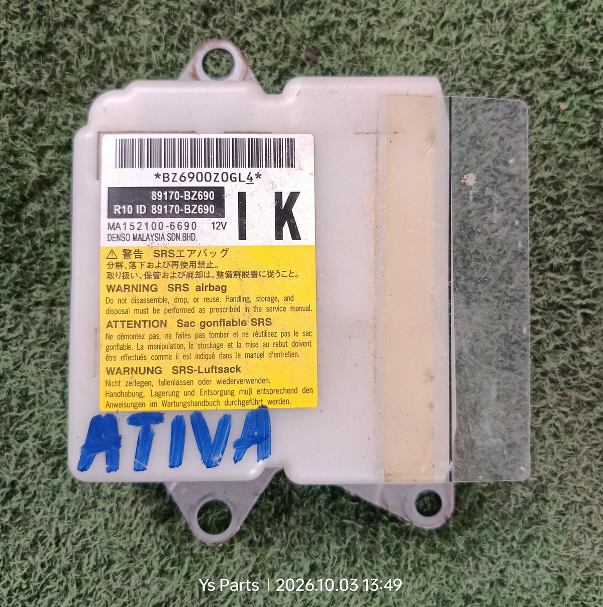 PERODUA ATIVA AIRBAG ECU (89170-BZ690)