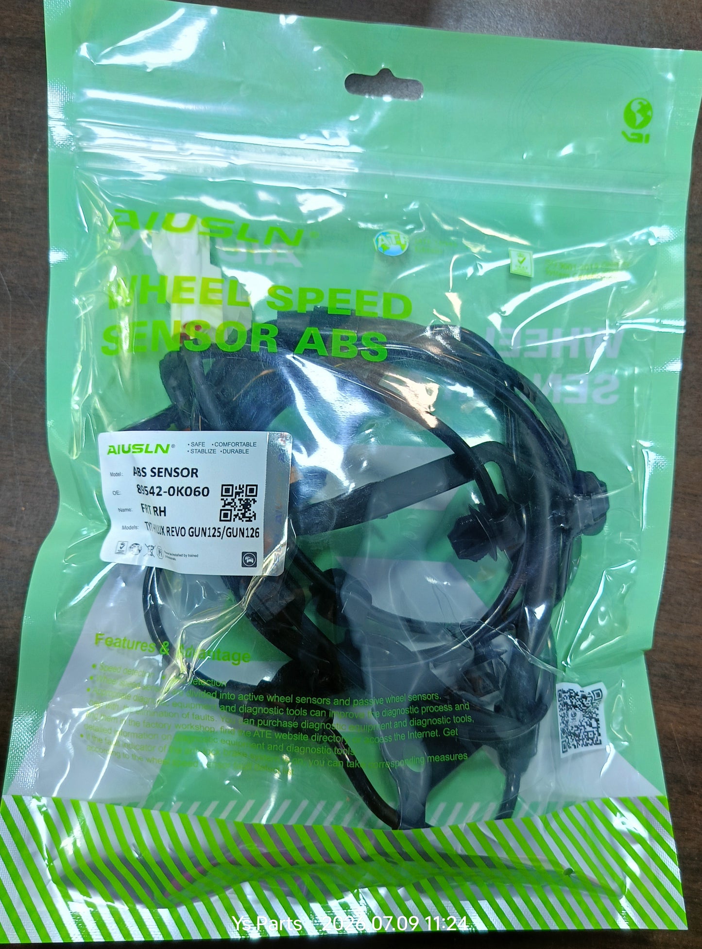 TOYOTA HILUX REVO GUN125/GUN126 ABS SENSOR FRH NEW (89542-0K060)