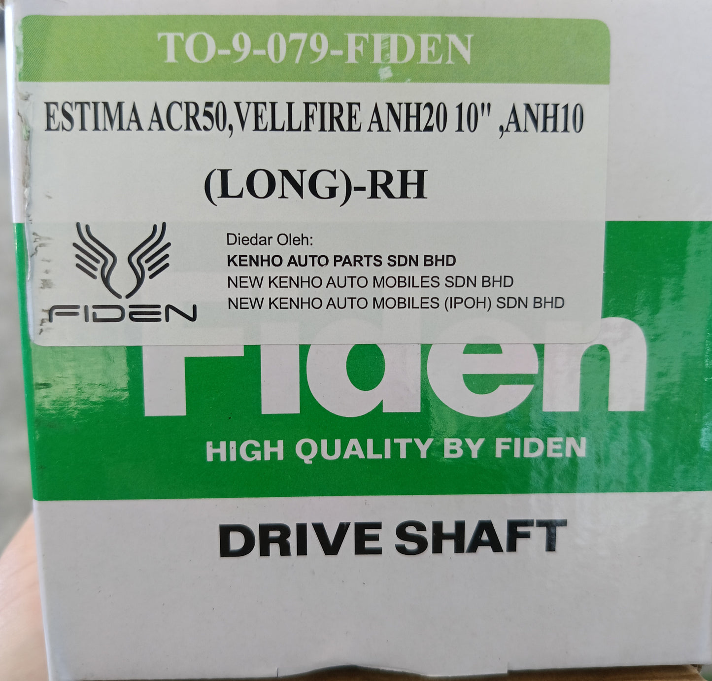 TOYOTA ESTIMA ACR50 2AZ/VELLFIRE/ALPHARD ANH20 DRIVE SHAFT AT RH (LONG-2.4/2WD) (TO-9-079-FIDEN)