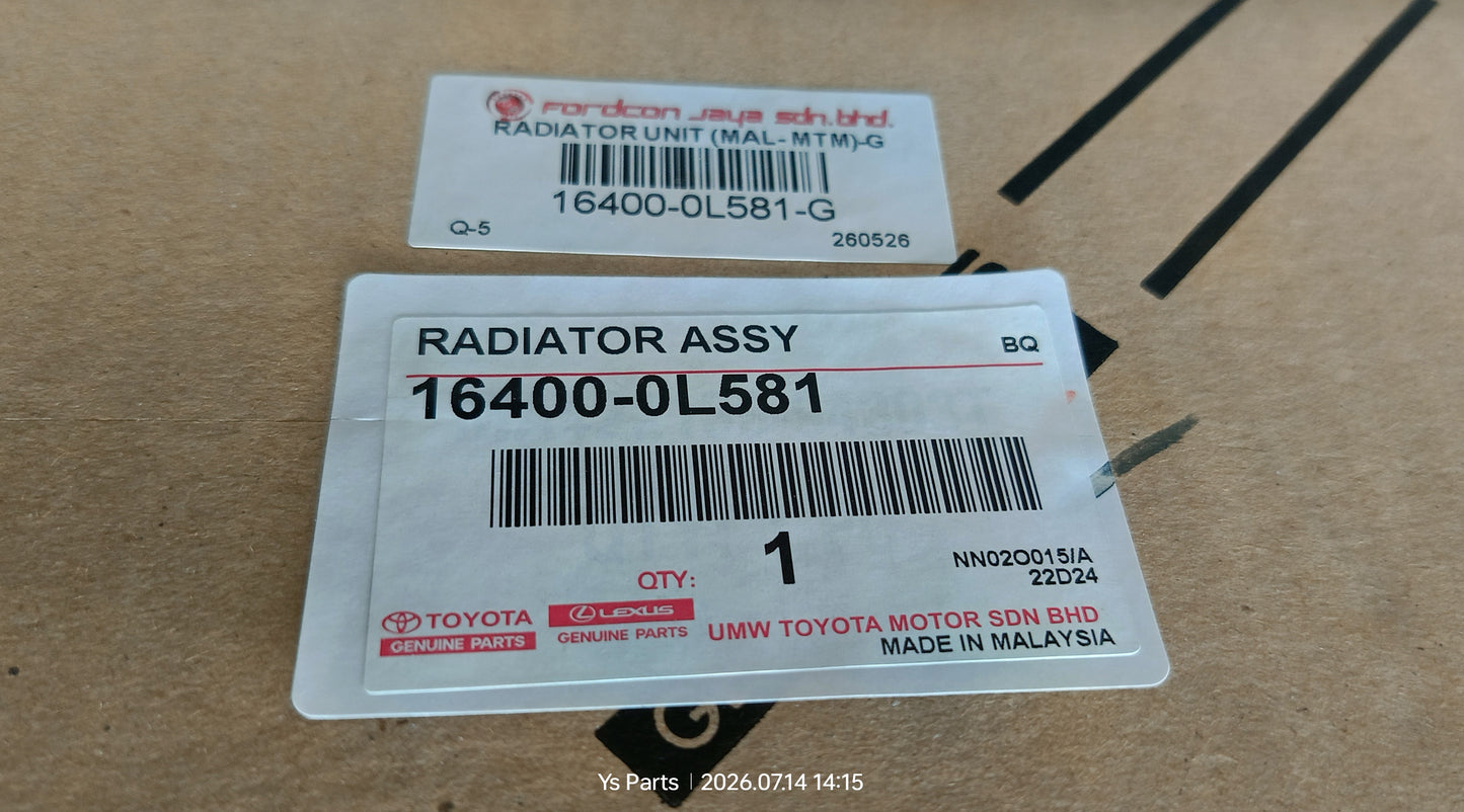 TOYOTA HILUX VIGO / REVO RADIATOR AT/MT (NEW) [16400-0L581]