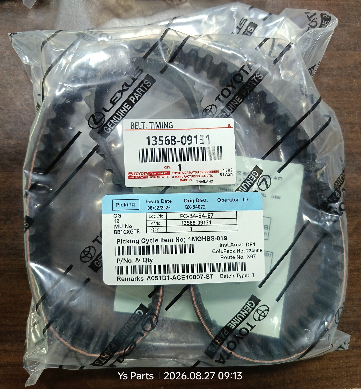 TOYOTA HILUX VIGO TIMING BELT 1SET NEW (13568-09131)