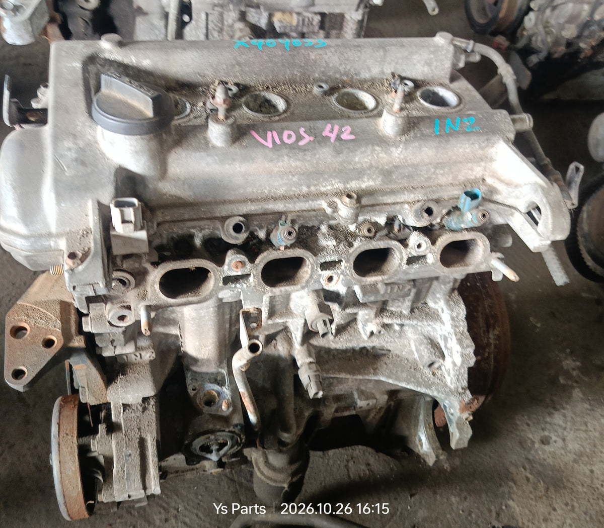 TOYOTA VIOS NCP42 ENGINE 1NR X489853 (ENG022)